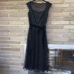 CARMEN MARC VALVO BLACK LACE DRESS